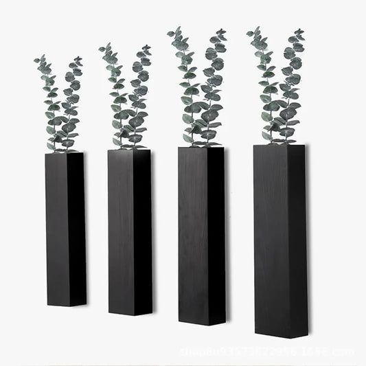 1pc Pine Wood Hanging Vase – Wall Décor Accent