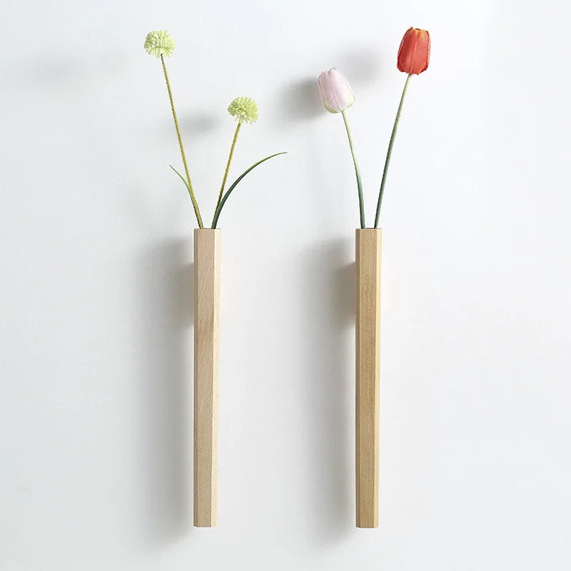 Bohemian Wooden Wall Hanging Vase – Home Décor Accent