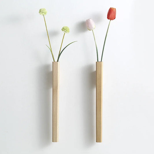 Bohemian Wooden Wall Hanging Vase – Home Décor Accent