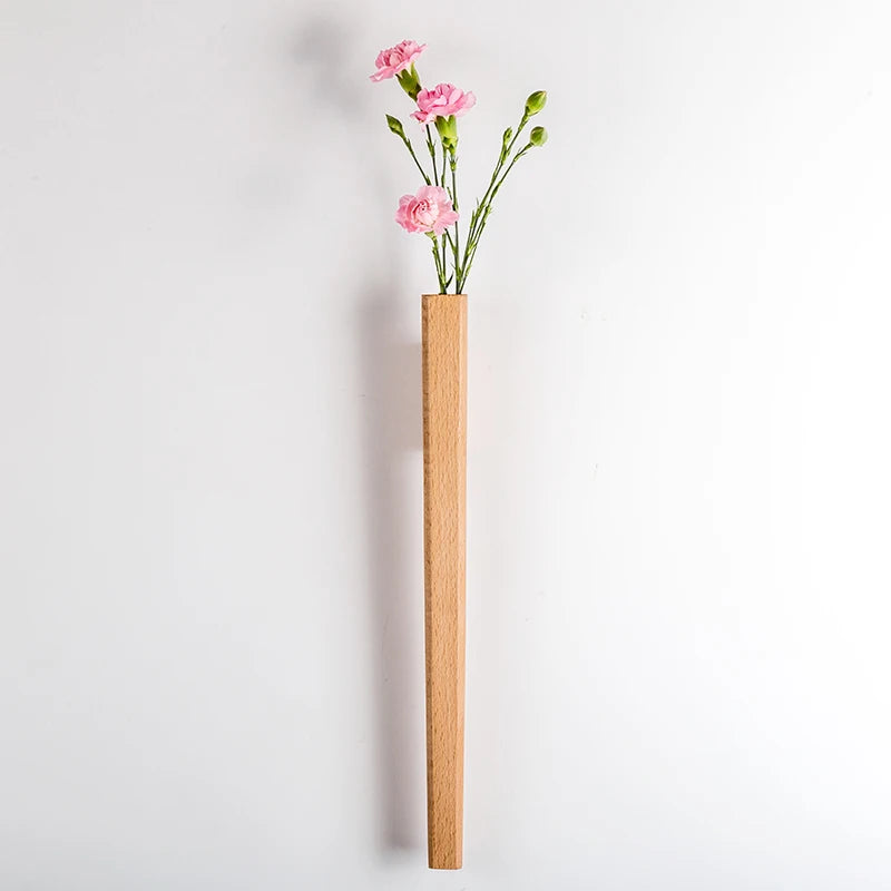 Bohemian Wooden Wall Hanging Vase – Home Décor Accent