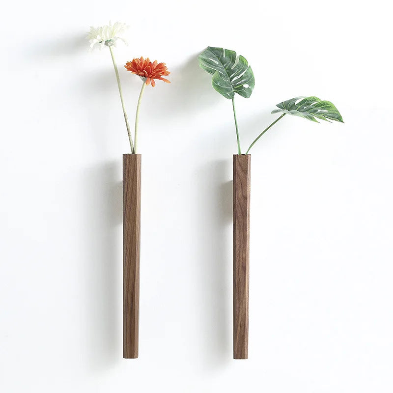 Bohemian Wooden Wall Hanging Vase – Home Décor Accent