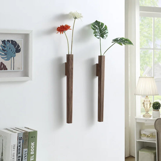 Bohemian Wooden Wall Hanging Vase – Home Décor Accent
